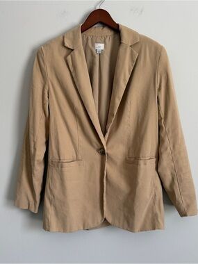 Relaxed Fit Blazer Women S Lightweight Minimalist Chic French Staple Work Beige